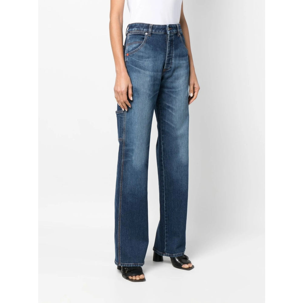 Heron Preston Blue Denim - Wide-Leg Jeans Women HERON PRESTON