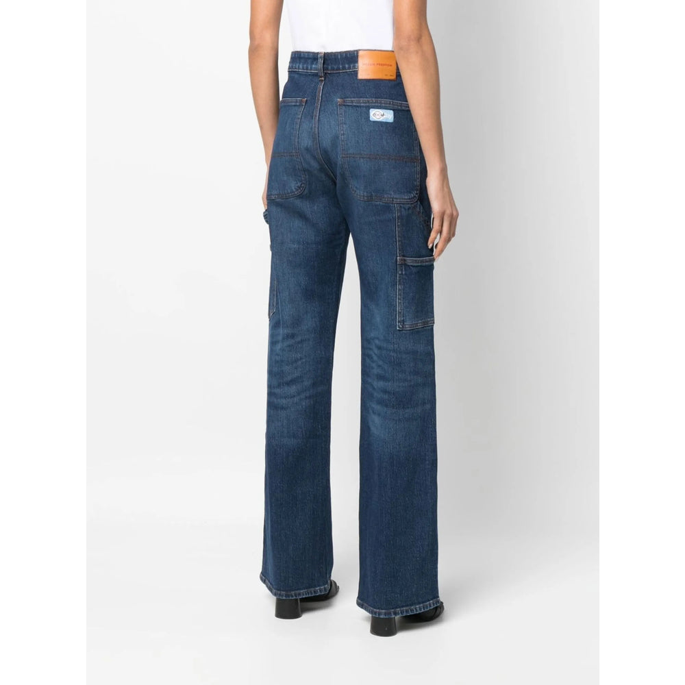 Heron Preston Blue Denim - Wide-Leg Jeans Women HERON PRESTON