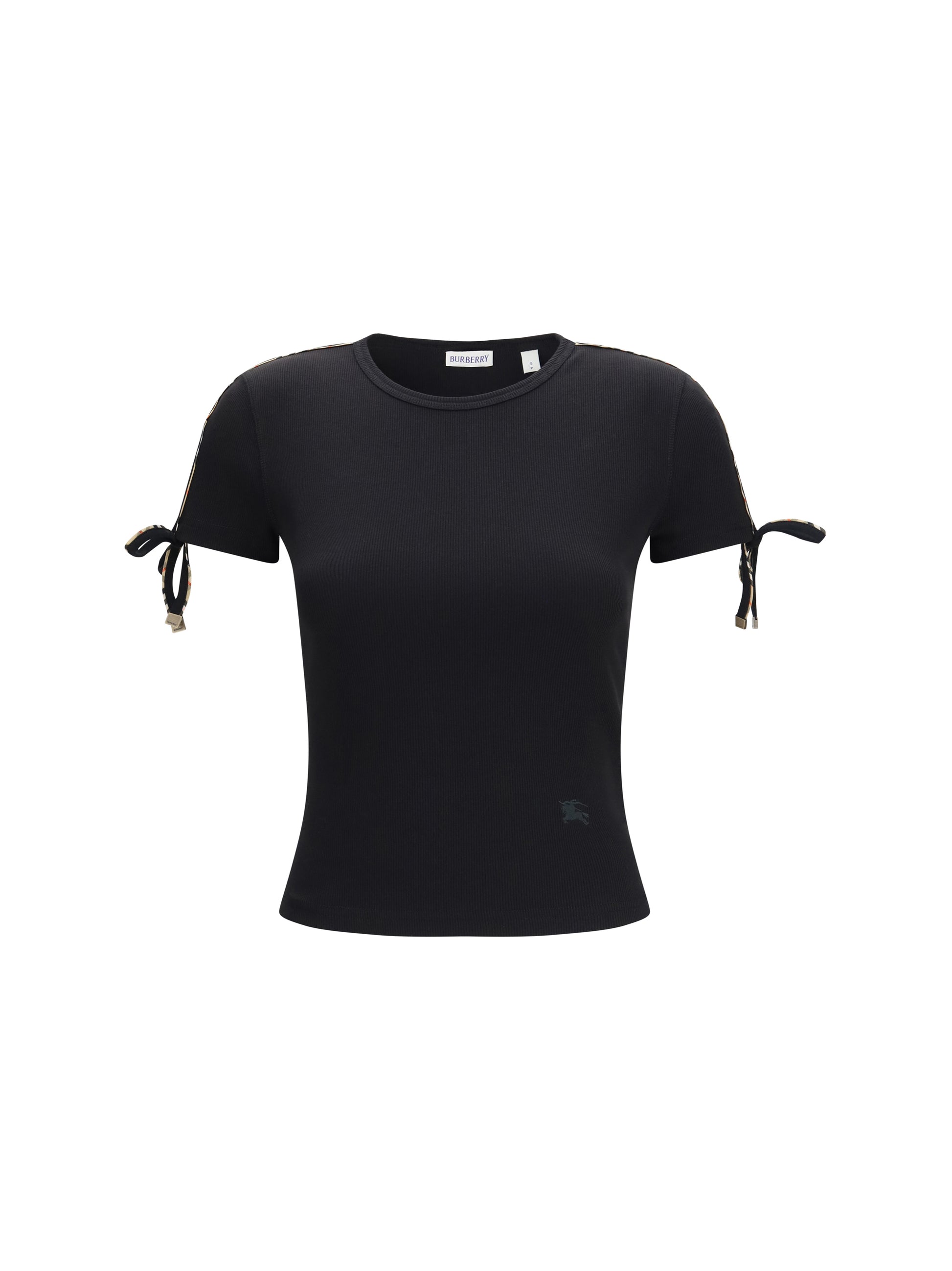 Burberry Women Cotton Lace-Detail T-Shirt BURBERRY