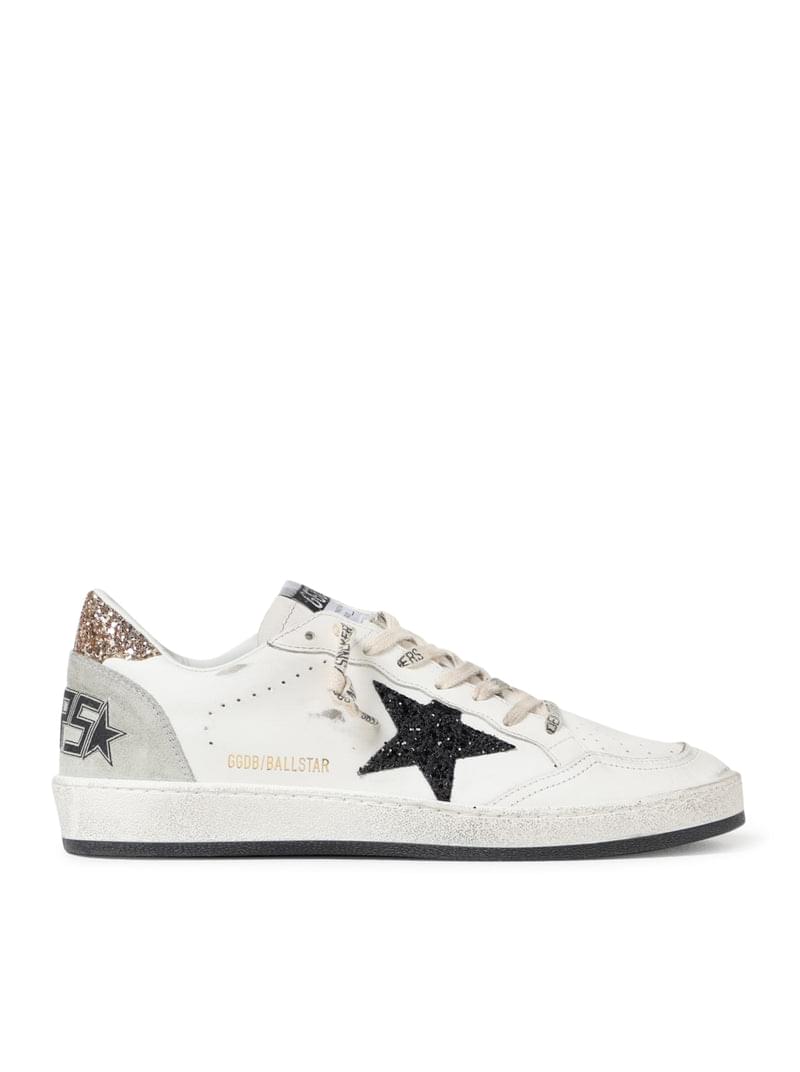 Golden Goose Deluxe Brand Women Ball-Star Sneakers In Leather And Glitter GOLDEN GOOSE