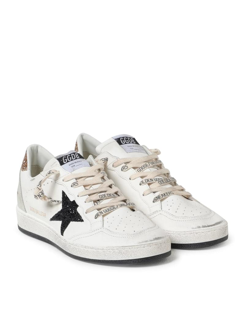 Golden Goose Deluxe Brand Women Ball-Star Sneakers In Leather And Glitter GOLDEN GOOSE
