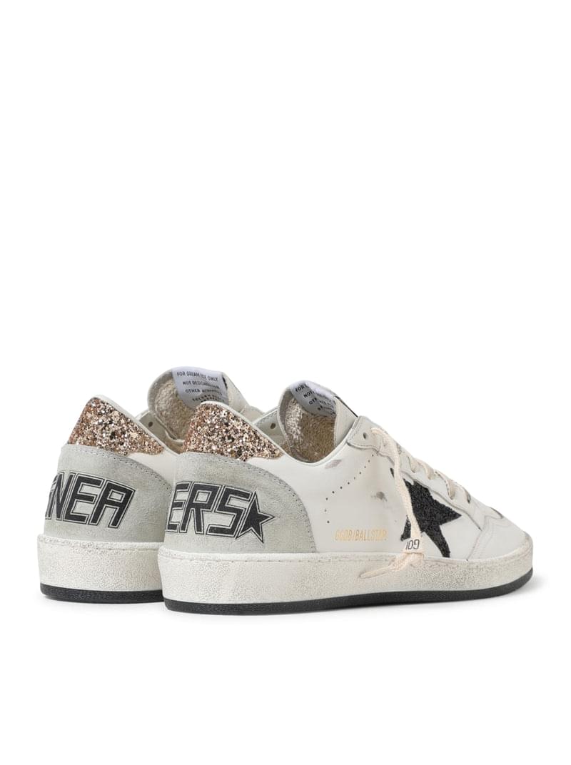 Golden Goose Deluxe Brand Women Ball-Star Sneakers In Leather And Glitter GOLDEN GOOSE
