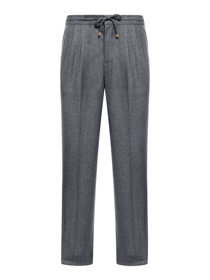 Brunello Cucinelli Men Wool Trousers With Pleats BRUNELLO CUCINELLI