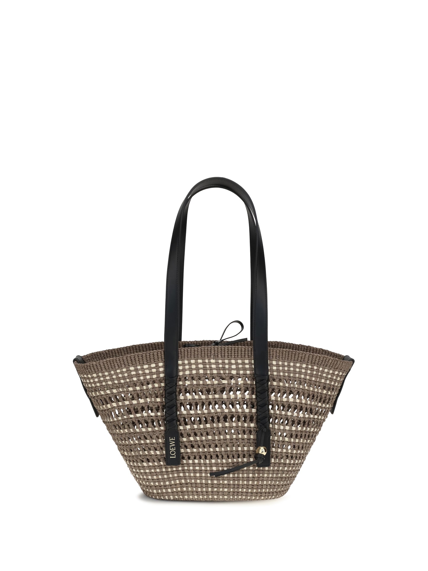 Loewe Women Medium Braid Basket Shoulder Bag In Iraca Palm And Calfskin LOEWE