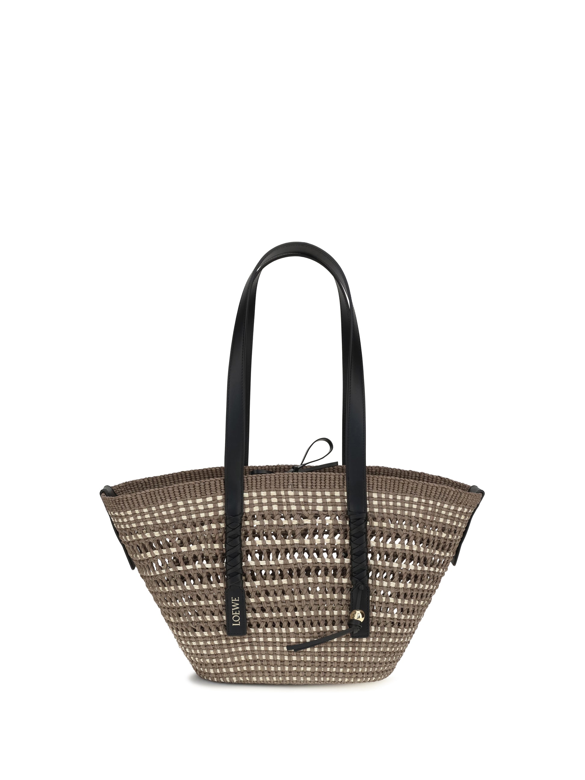 Loewe Women Medium Braid Basket Shoulder Bag In Iraca Palm And Calfskin LOEWE