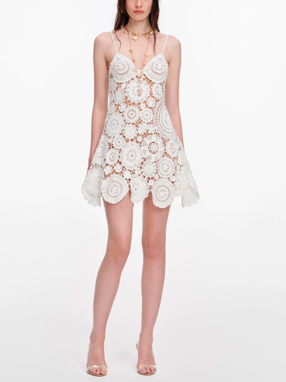 Self-Portrait Women Crochet Mini Dress SELF-PORTRAIT