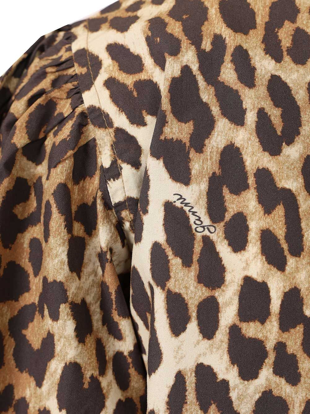 Ganni Women Leopard Print Mini Dress GANNI