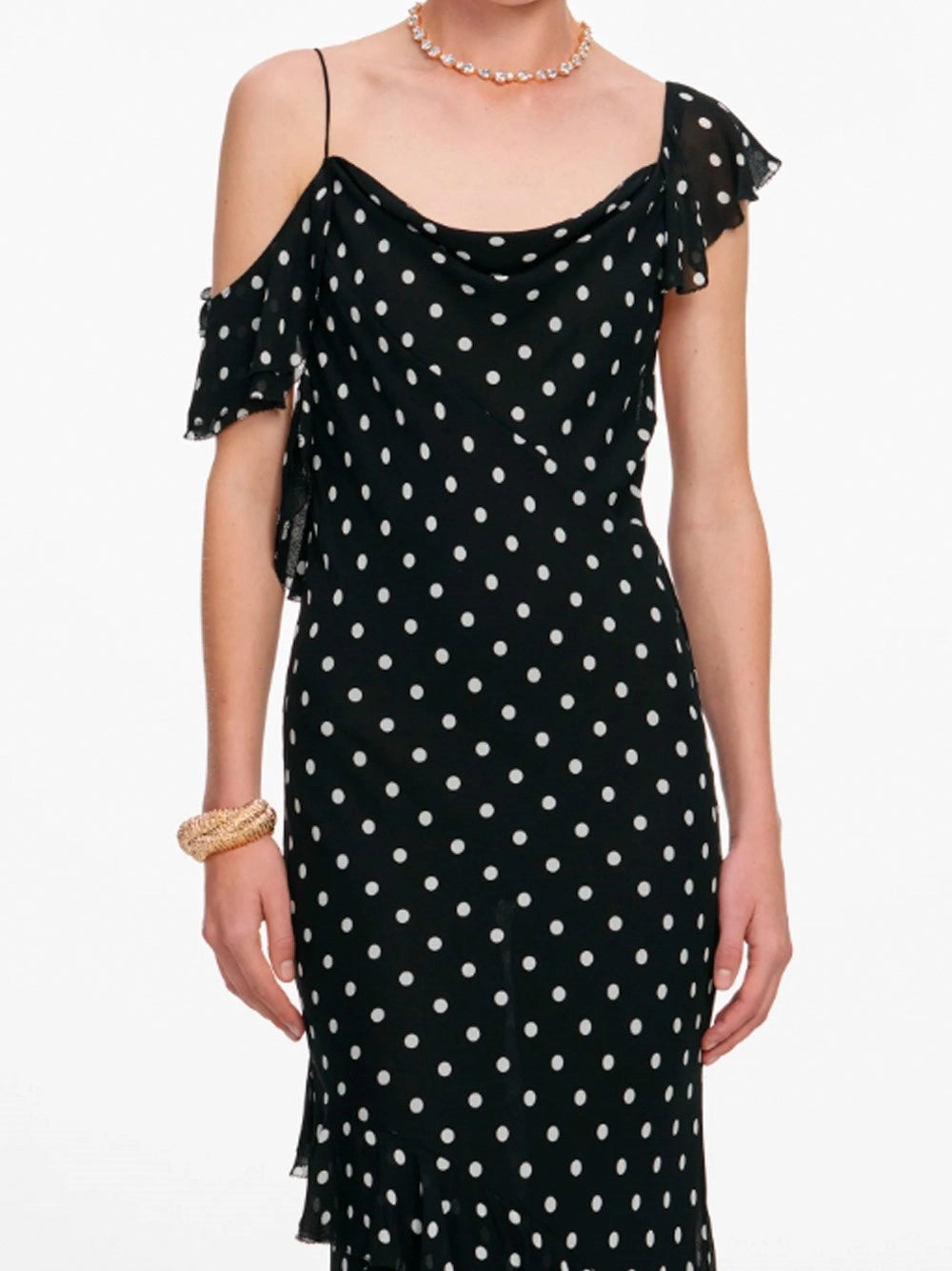 Self-Portrait Women Polka Dot Georgette Maxi Dress SELF-PORTRAIT