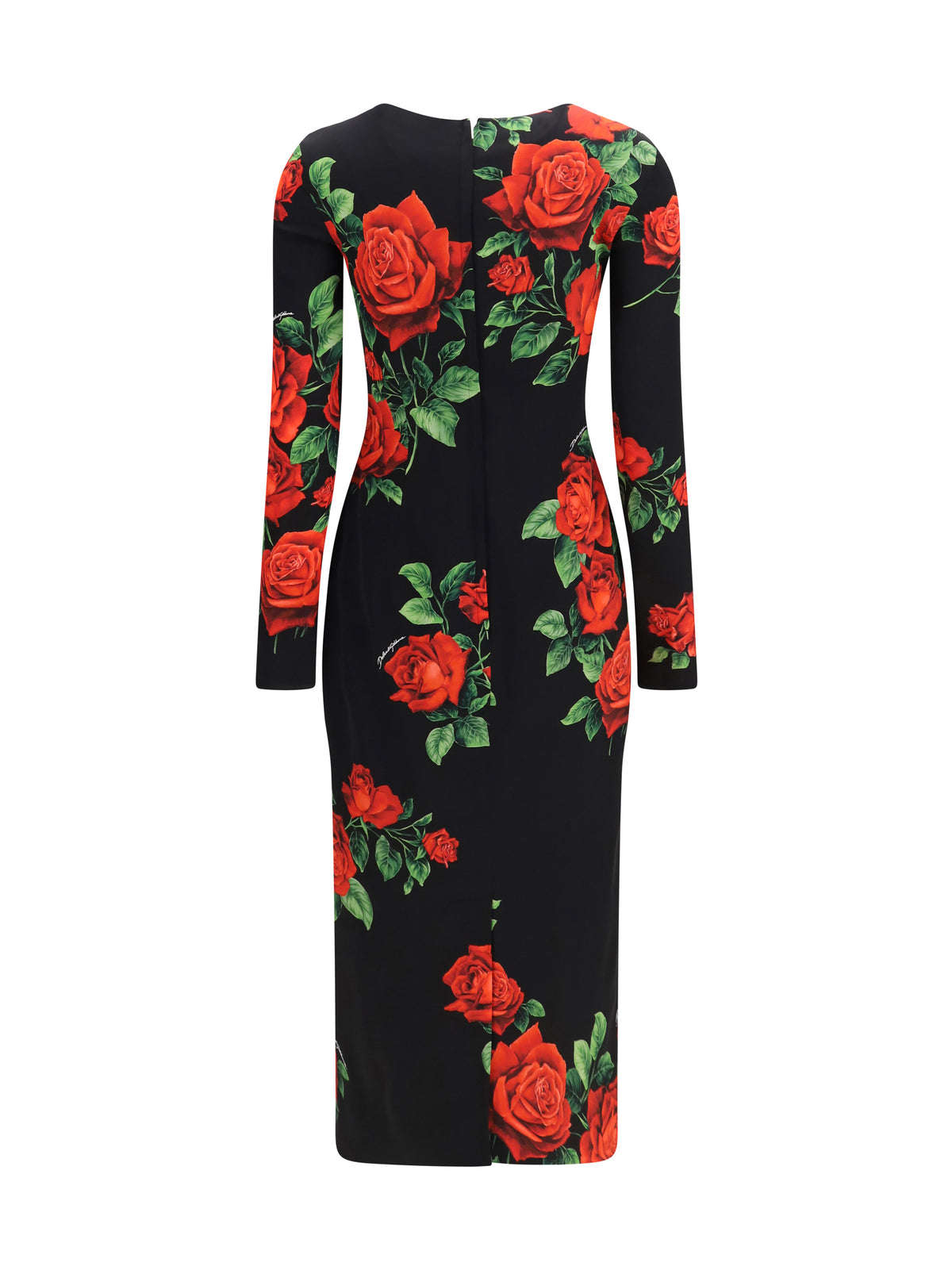 Dolce & Gabbana Women Rose-Print Charmeuse Midi Dress DOLCE & GABBANA