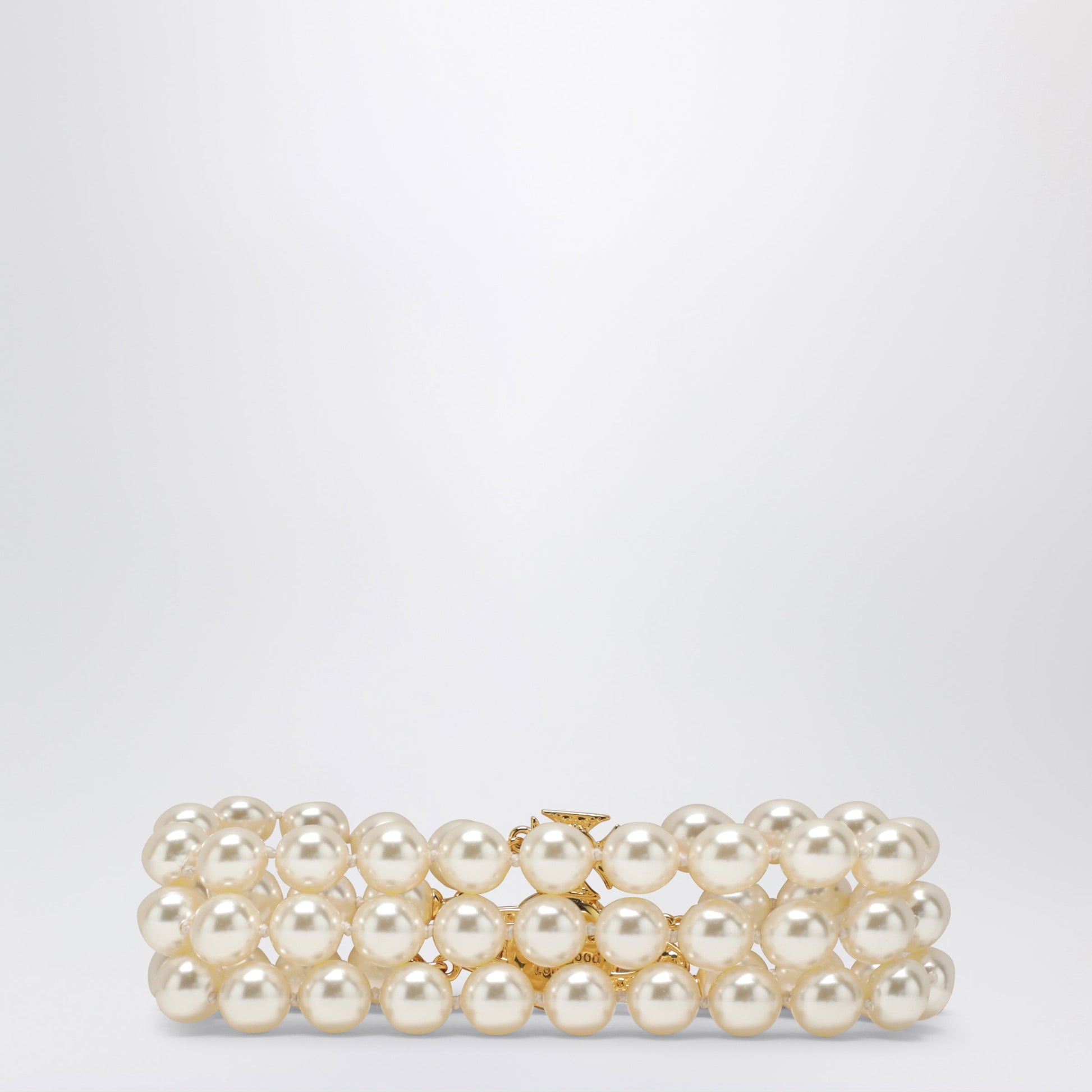 Vivienne Westwood Gold Orb Three-Row Bracelet With Pearls Women VIVIENNE WESTWOOD