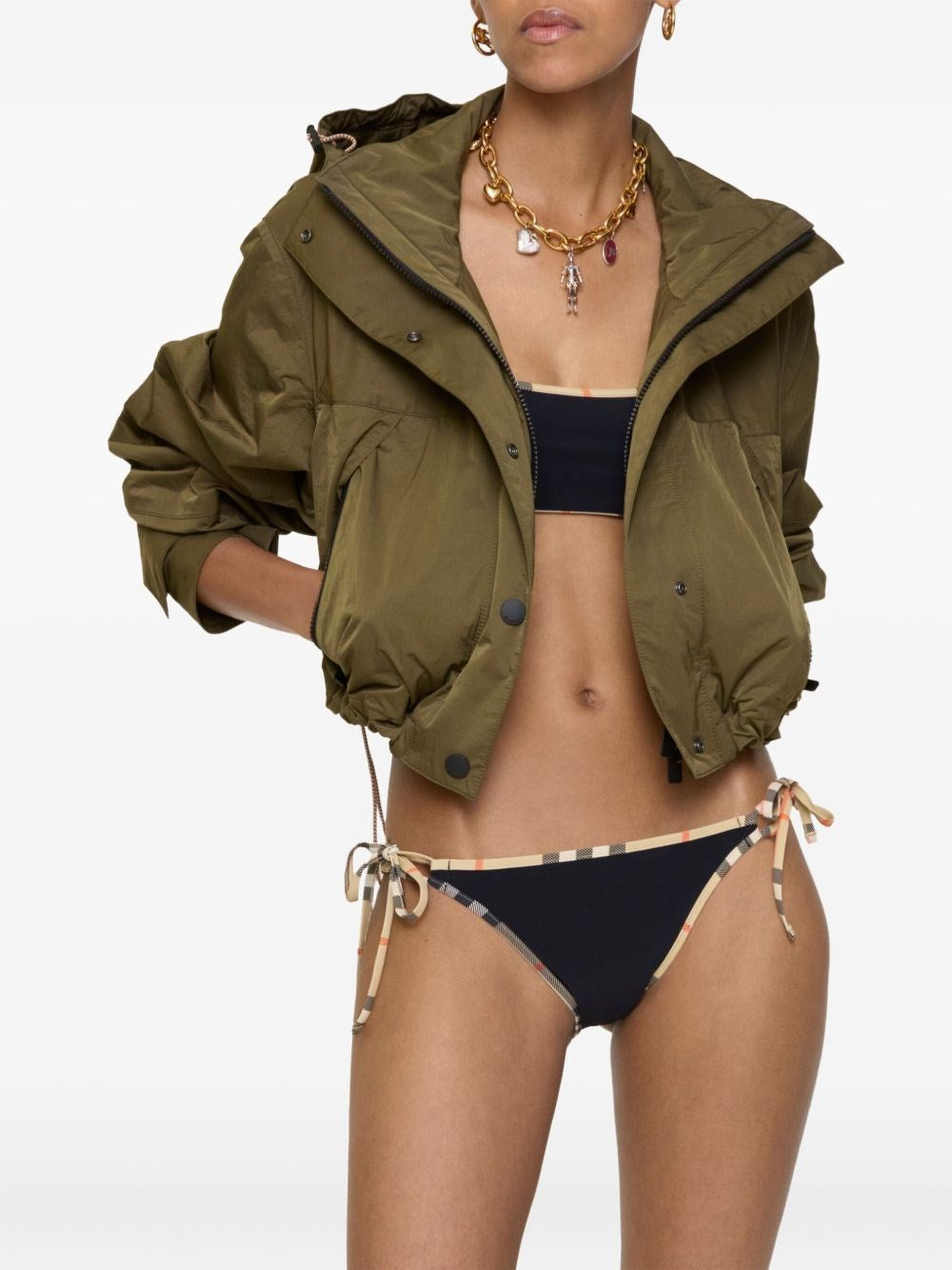 Burberry Women Slip Bikini Con Bordi Check BURBERRY