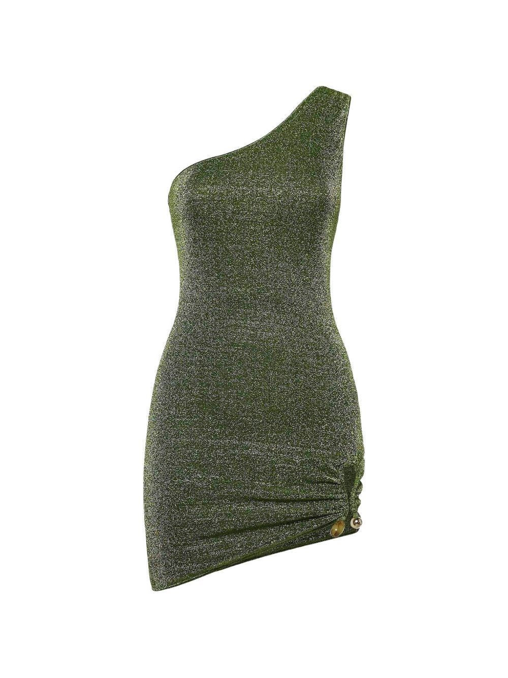 Oseree Women Green One-Shoulder Mini Dress OSEREE