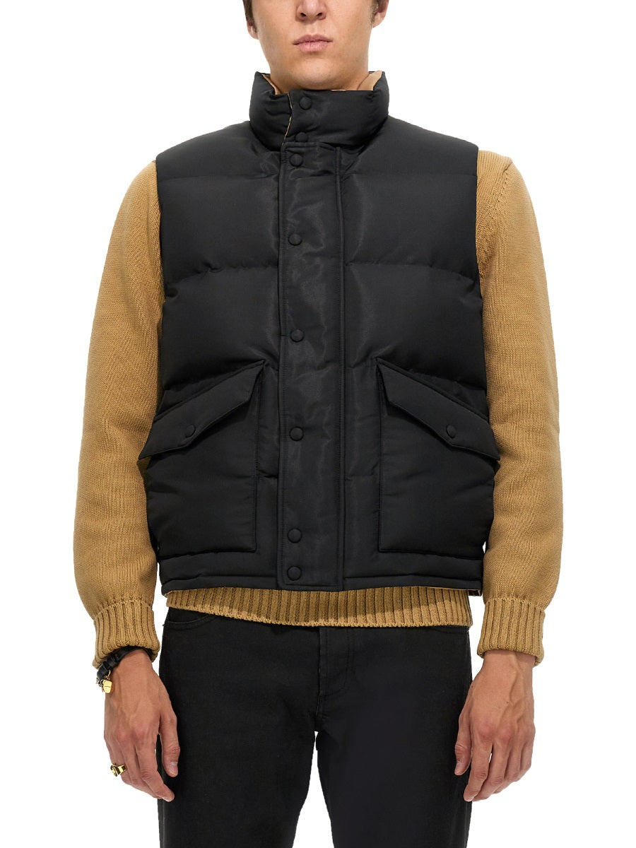 Alexander Mcqueen Men Graffiti Logo Print Down Vest ALEXANDER MCQUEEN