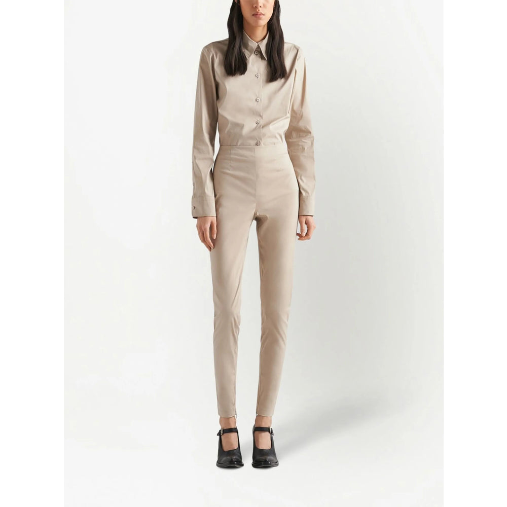Prada Neutrals Trousers - Slim-Fit Trousers Women PRADA