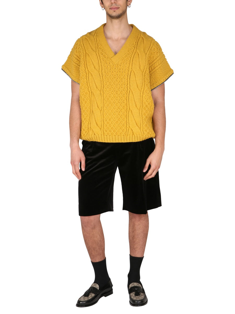 Gucci Men Stretch Velvet Shorts GUCCI