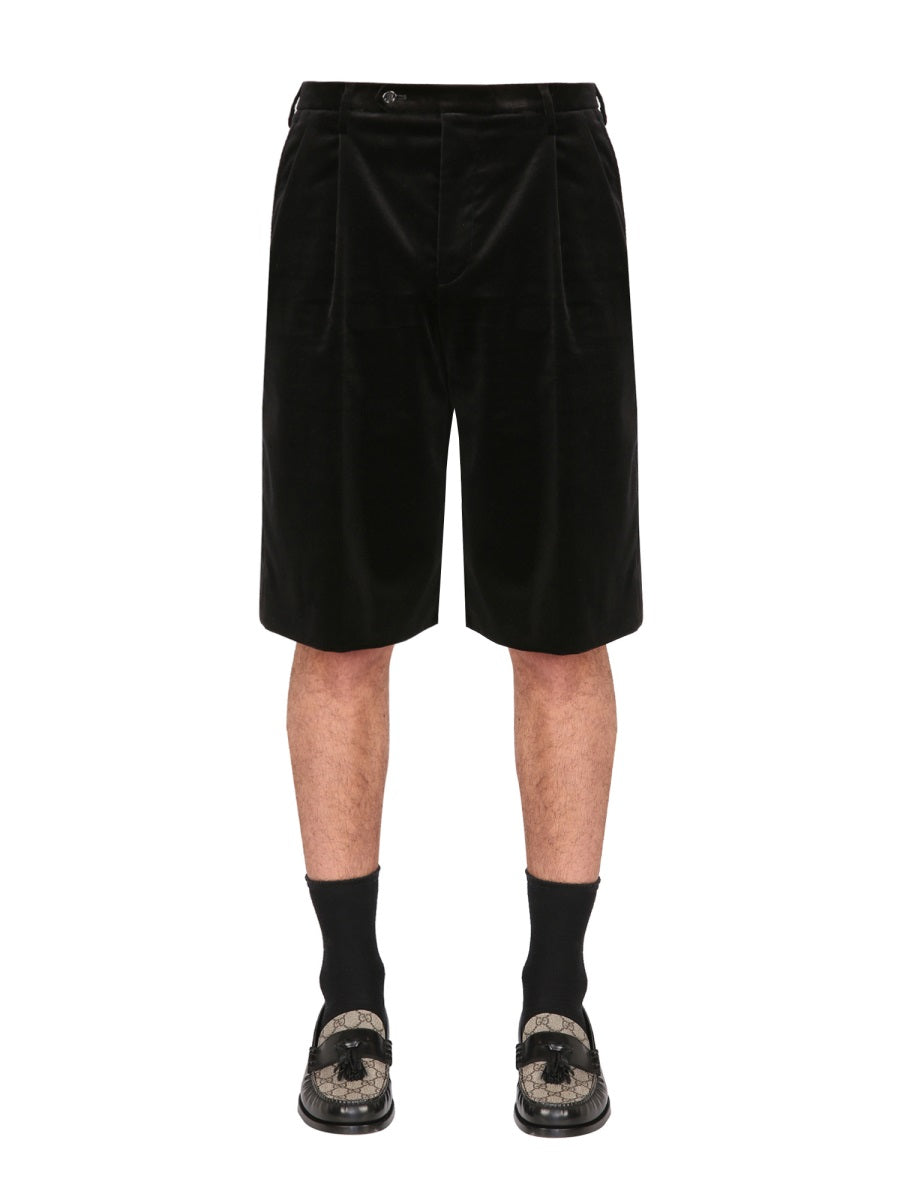 Gucci Men Stretch Velvet Shorts GUCCI