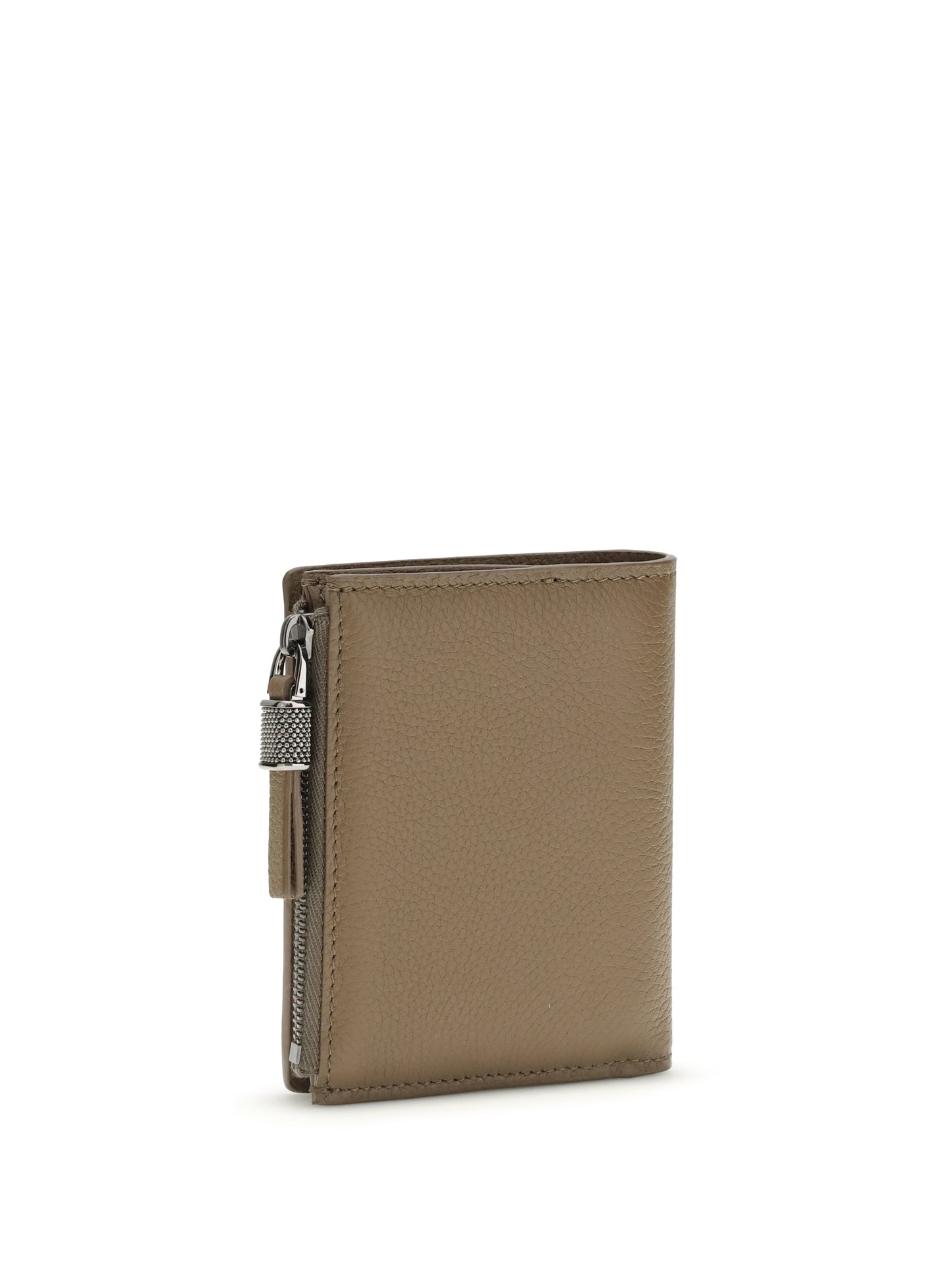 Brunello Cucinelli Women Leather Wallet With Grain And Shiny Zipper Pull BRUNELLO CUCINELLI