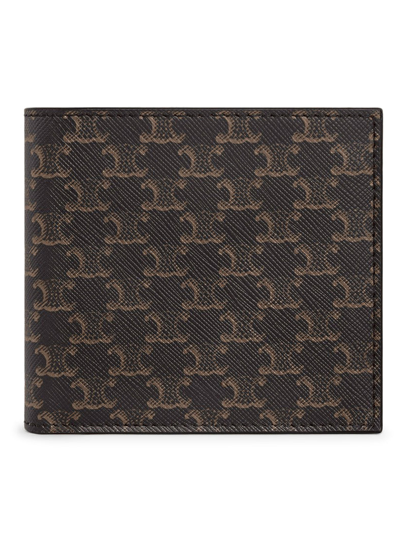 Celine Men Bi-Fold Wallet In Triomphe Canvas Black CELINE