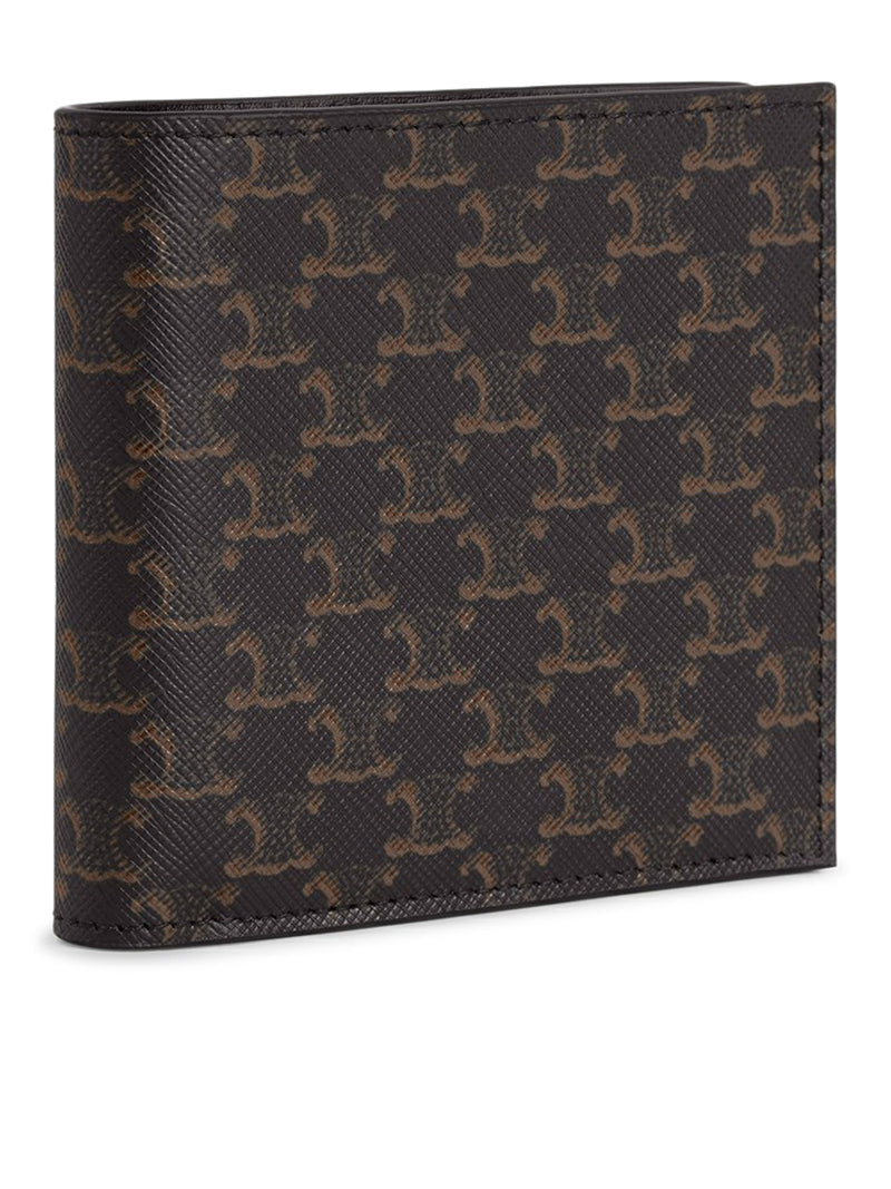 Celine Men Bi-Fold Wallet In Triomphe Canvas Black CELINE