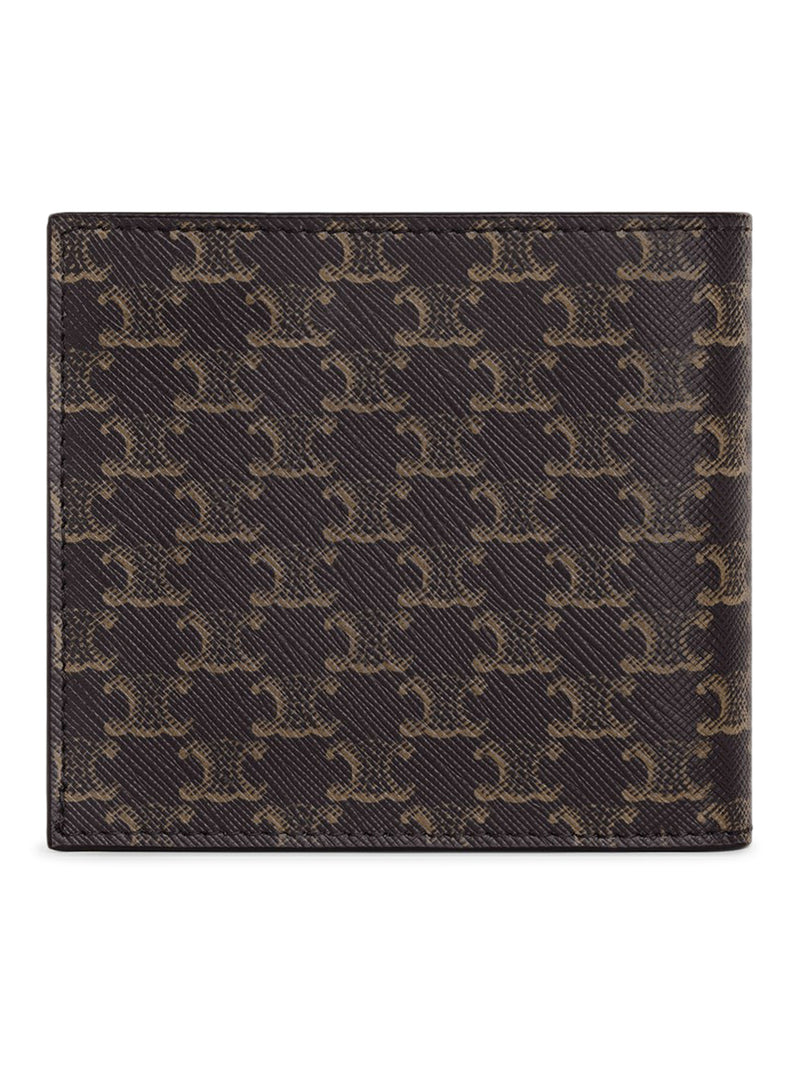 Celine Men Bi-Fold Wallet In Triomphe Canvas Black CELINE