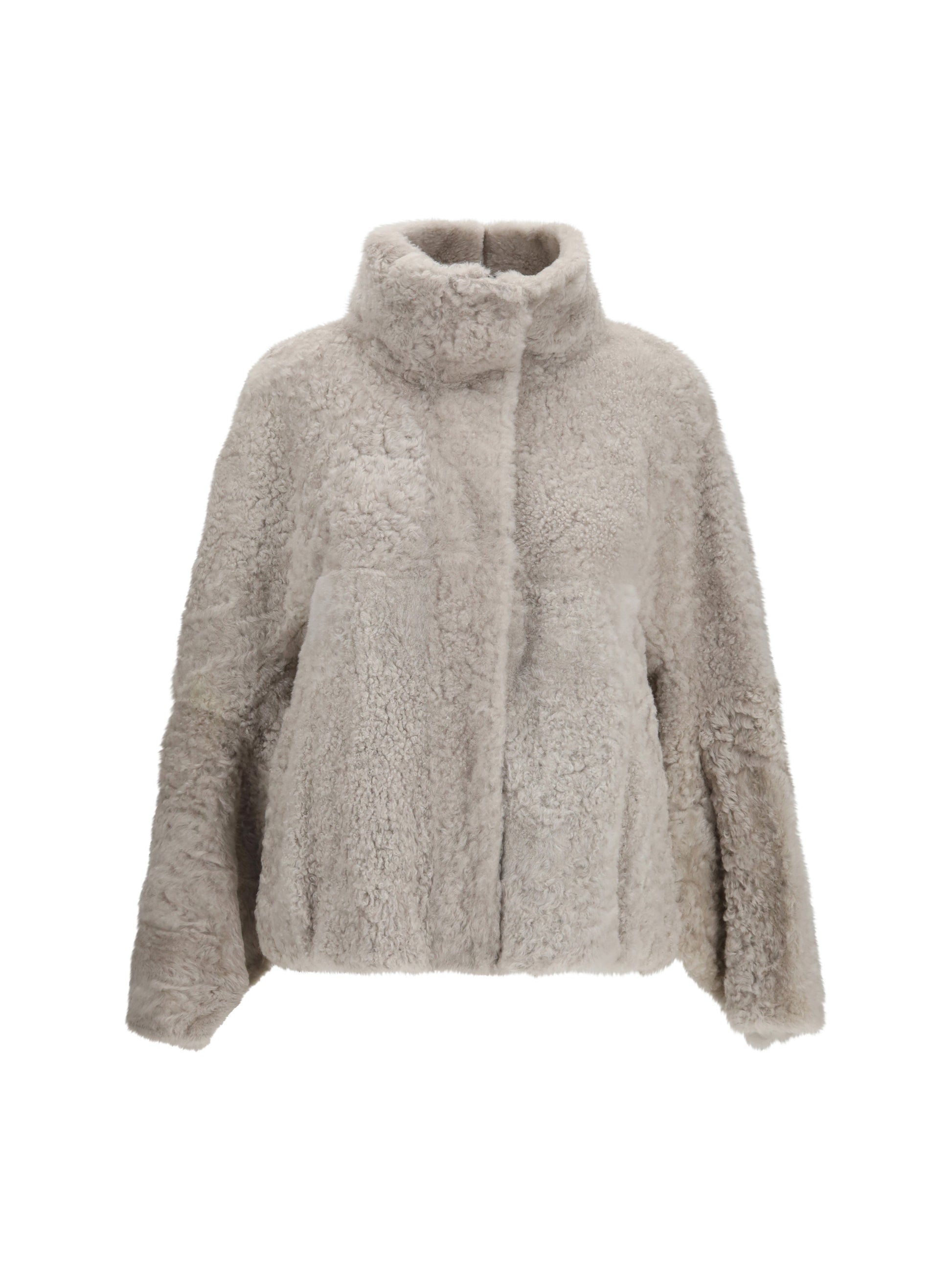 Brunello Cucinelli Women High-Neck Shearling Jacket BRUNELLO CUCINELLI