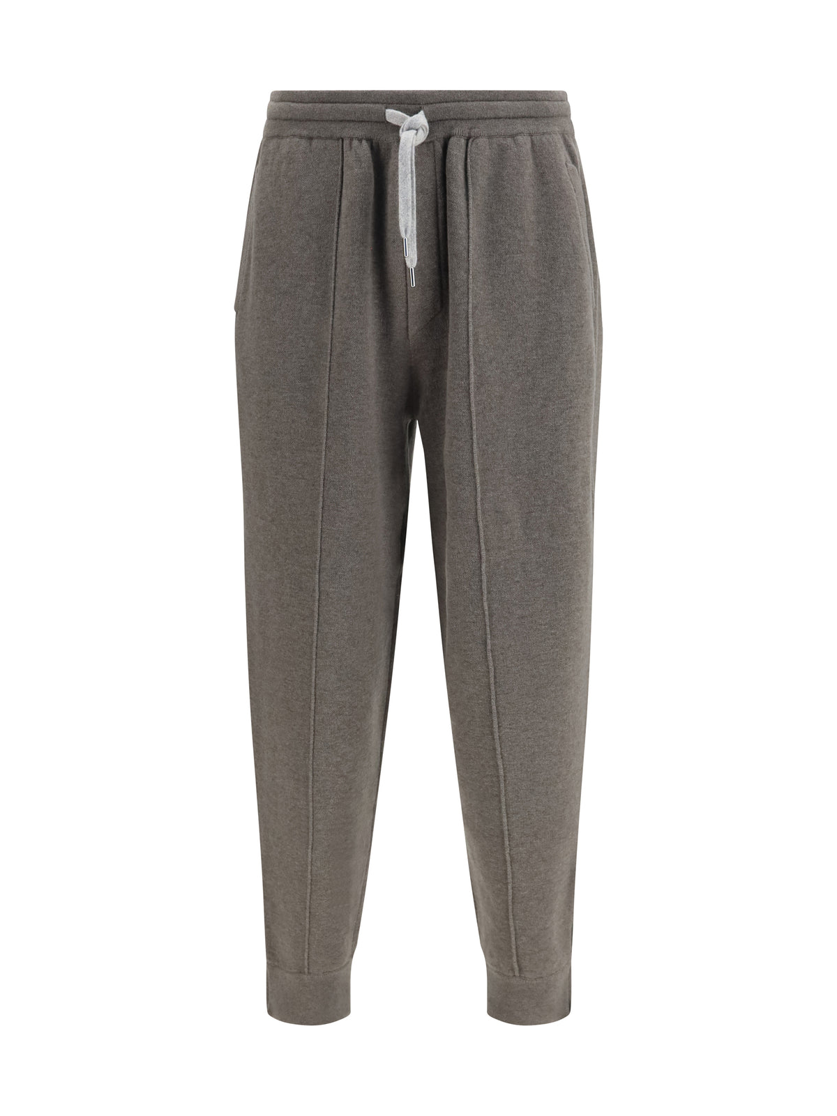 Brunello Cucinelli Men Double-Knit Cashmere Pants With Crête And Zips At The Hem BRUNELLO CUCINELLI