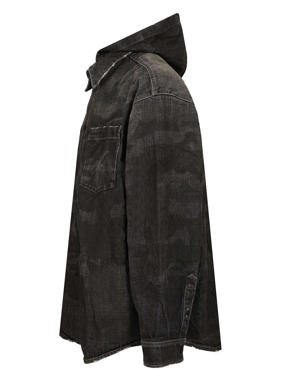 Balenciaga Men Denim Parka With Hood BALENCIAGA