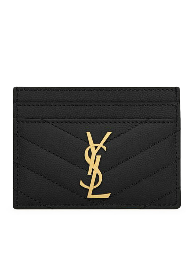 Saint Laurent Women Cassandre Matelassé Card Case In Grain De Poudre Leather SAINT LAURENT