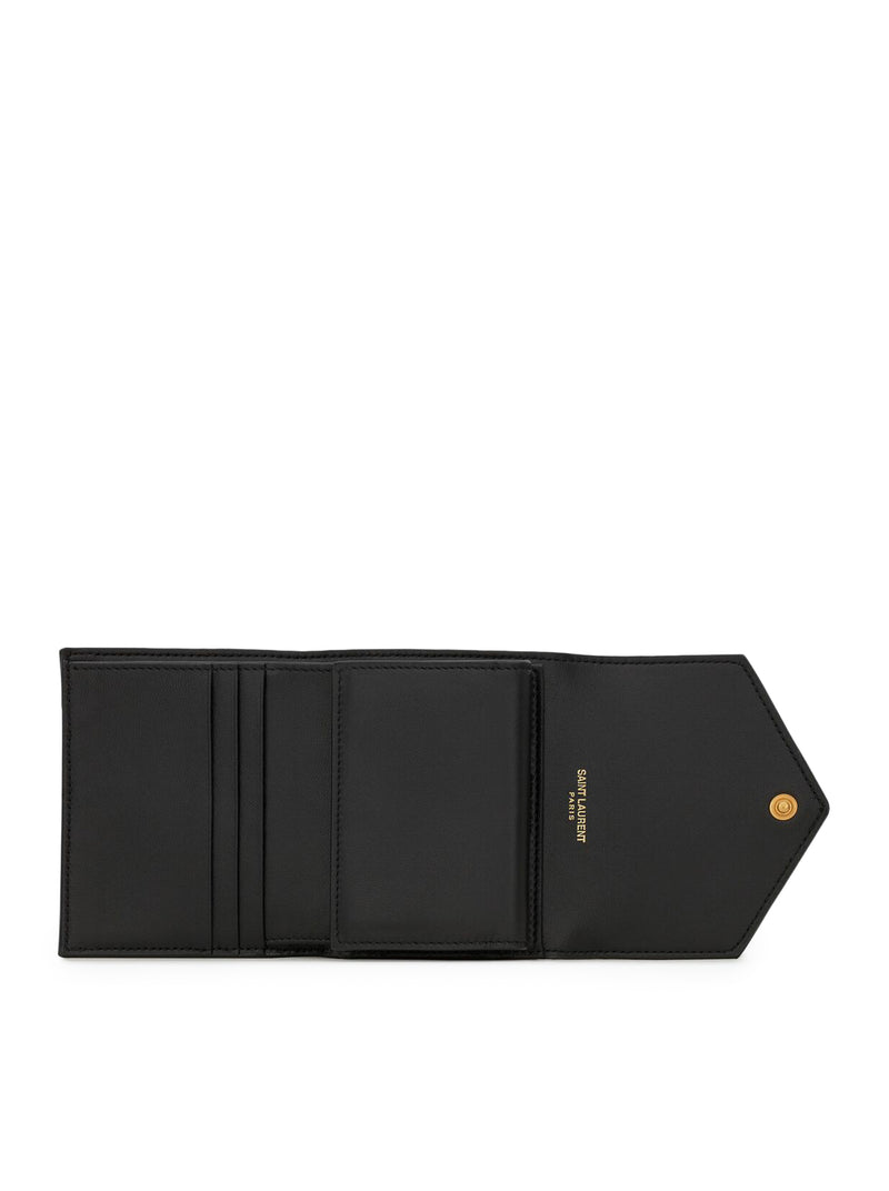 Saint Laurent Women Cassandre Matelassé Multi-Folded Wallet In Grain De Poudre Embossed Leather SAINT LAURENT