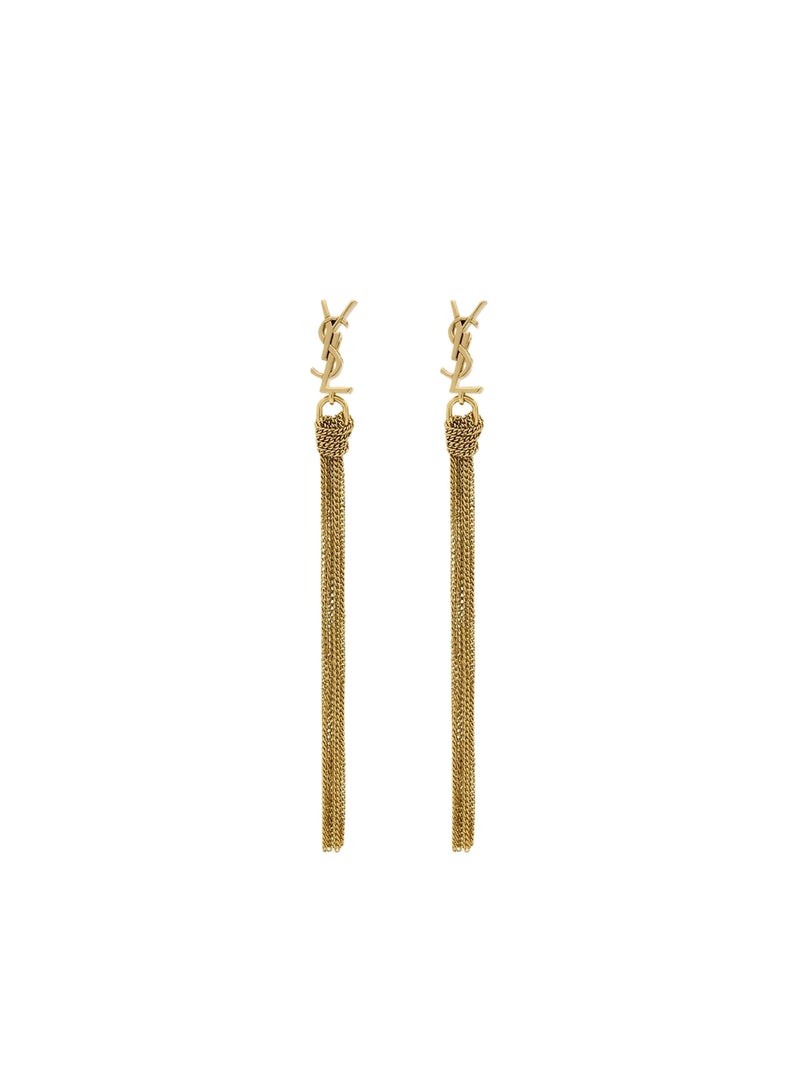 Saint Laurent Women Metal Earrings With Cassandre Tassel SAINT LAURENT