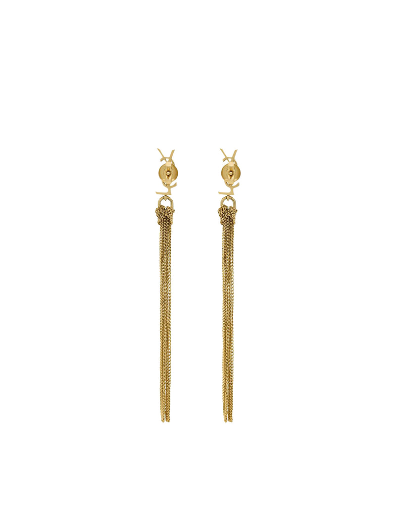 Saint Laurent Women Metal Earrings With Cassandre Tassel SAINT LAURENT