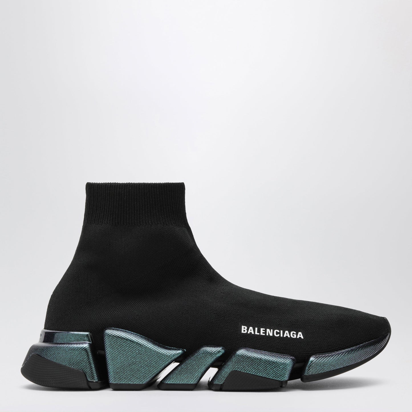 Balenciaga Black/Blue Speed 2.0 Iridescent Knit Sneakers Men BALENCIAGA