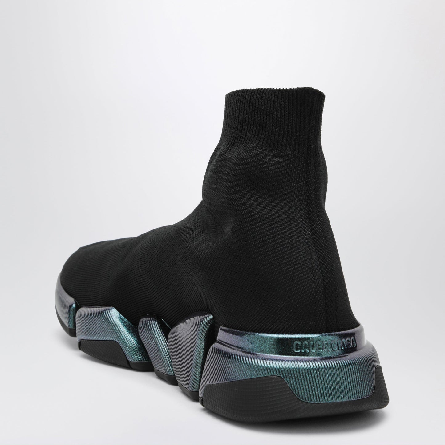 Balenciaga Black/Blue Speed 2.0 Iridescent Knit Sneakers Men BALENCIAGA