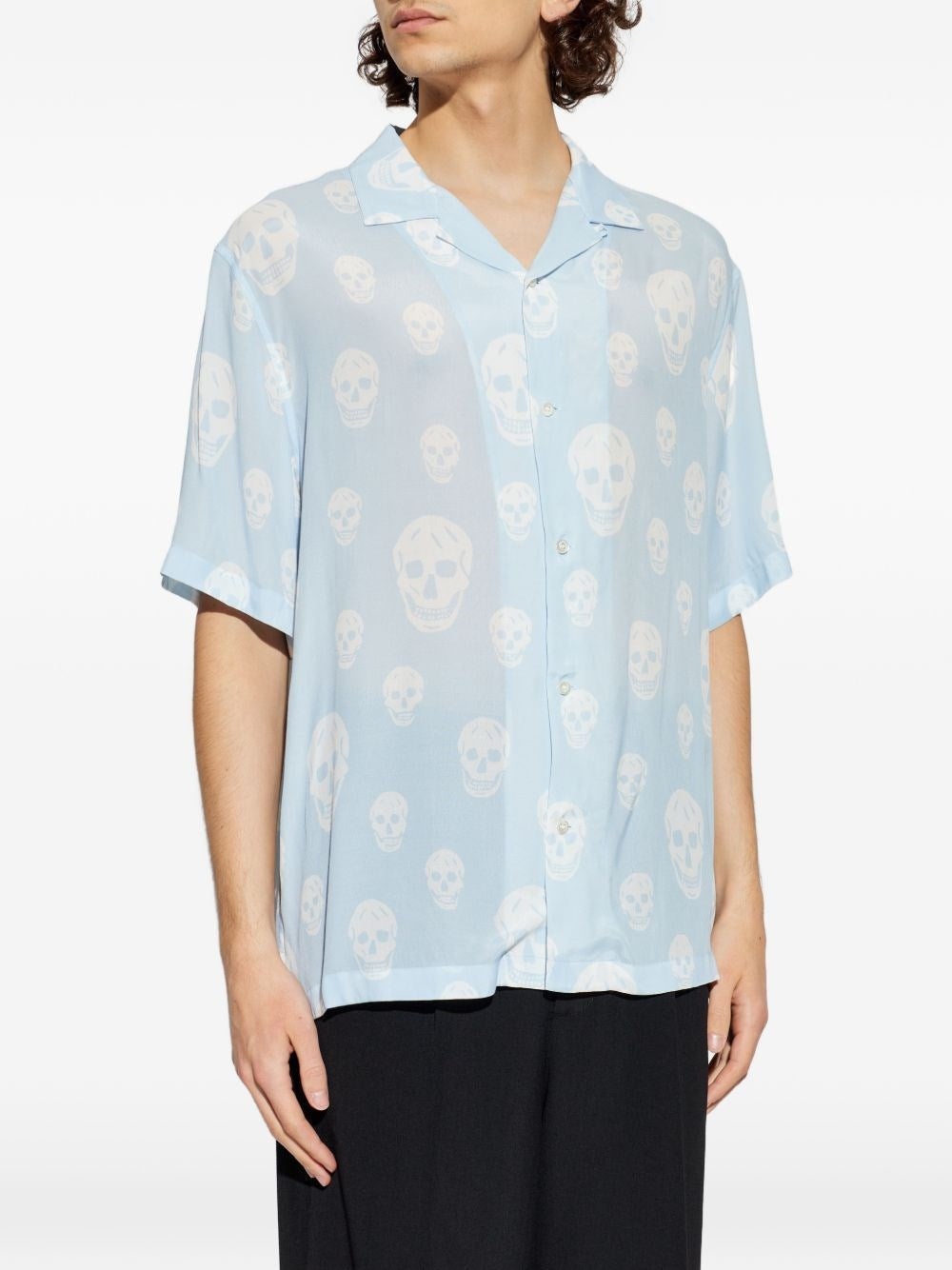 Mcqueen Men Printed Crepe De Chine Shirt ALEXANDER MCQUEEN