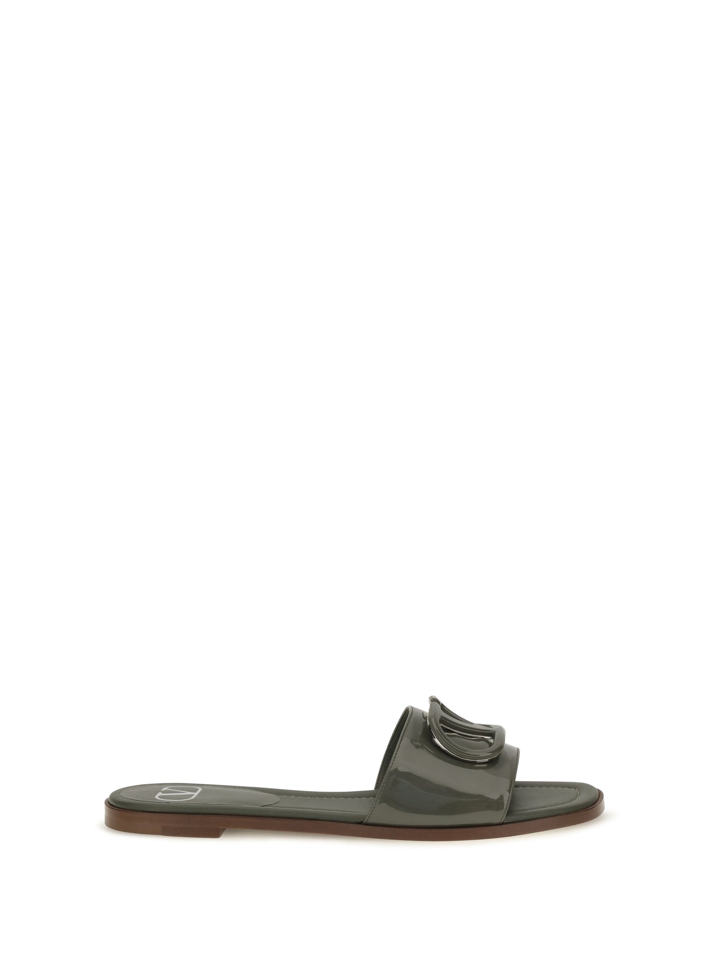 Valentino Garavani Women Vlogo Patent Leather Slide Sandals VALENTINO GARAVANI