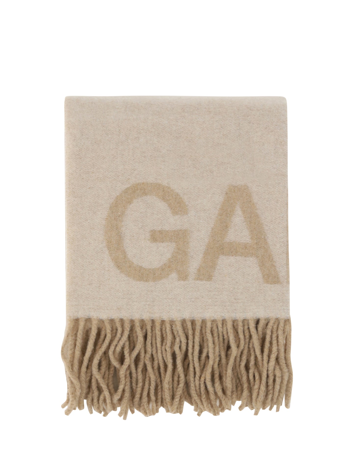 Ganni Women Fringed Wool Scarf GANNI
