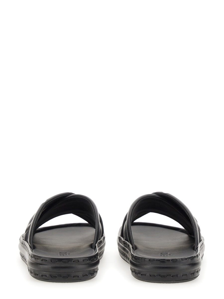 Fendi Men Black Leather Sandal FENDI