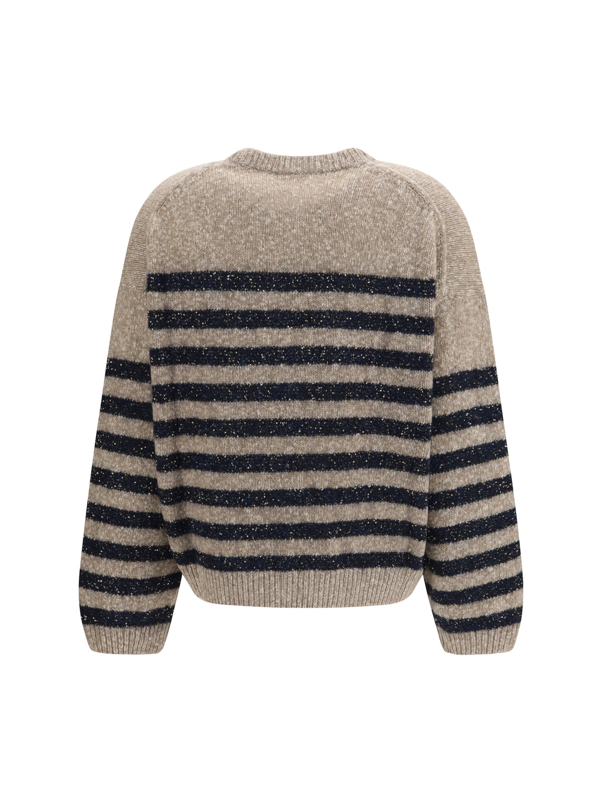 Brunello Cucinelli Women Cashmere And Wool Striped Sweater With Lurex BRUNELLO CUCINELLI