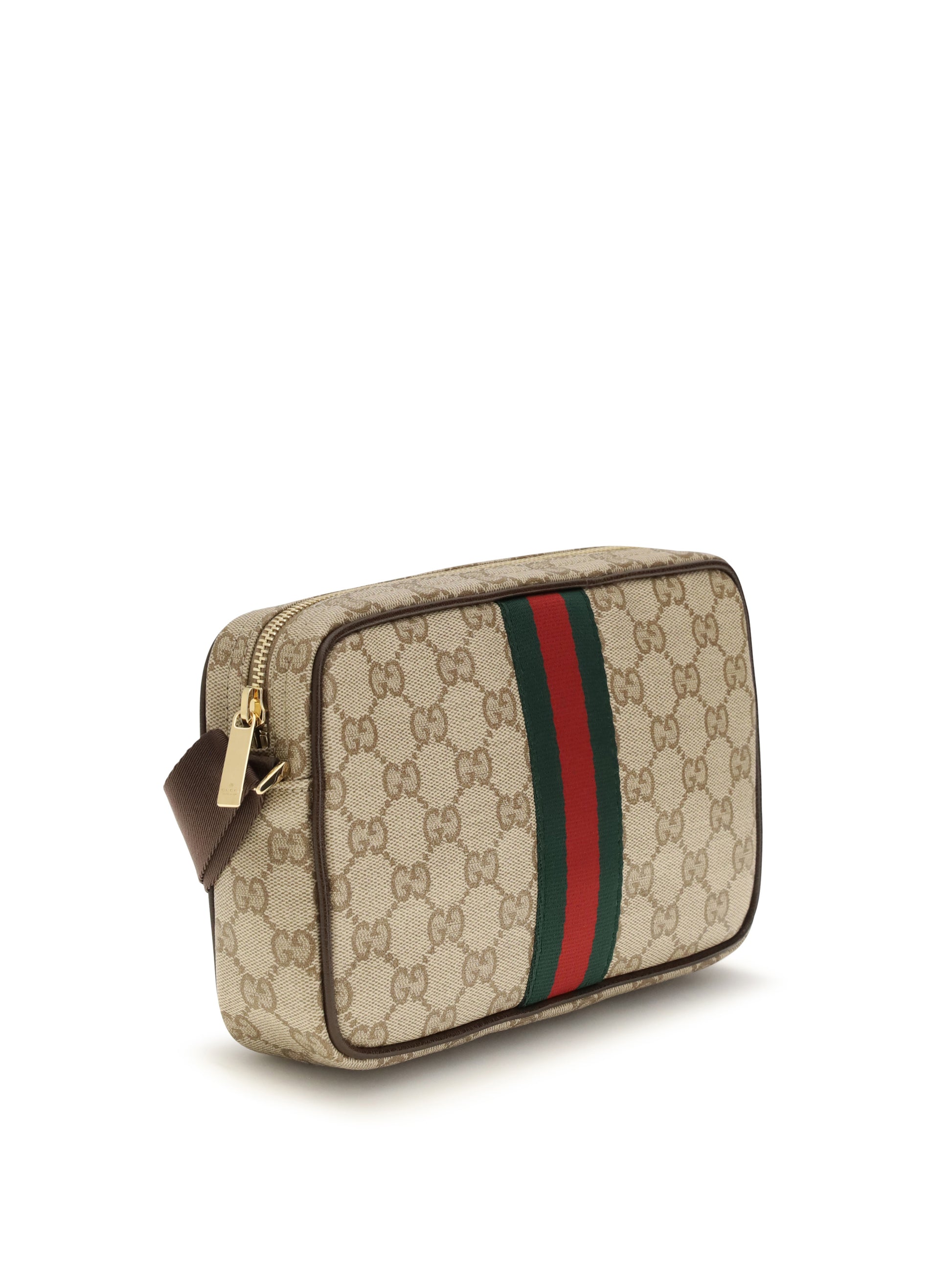 Gucci Men Gg Shoulder Bag With Web Stripe GUCCI