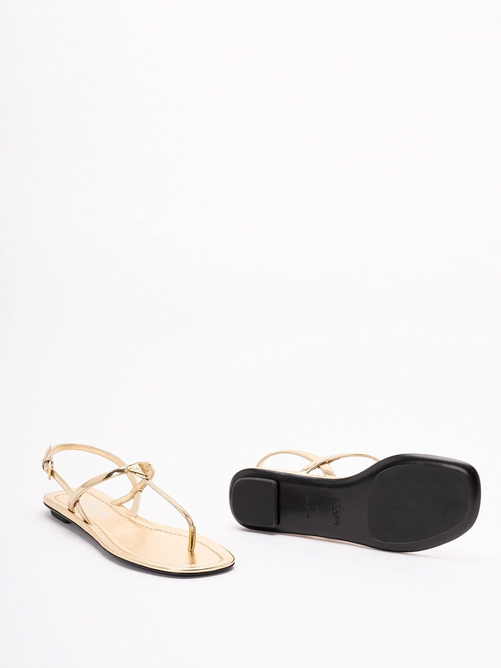 Prada Women Leather Flat Sandals PRADA