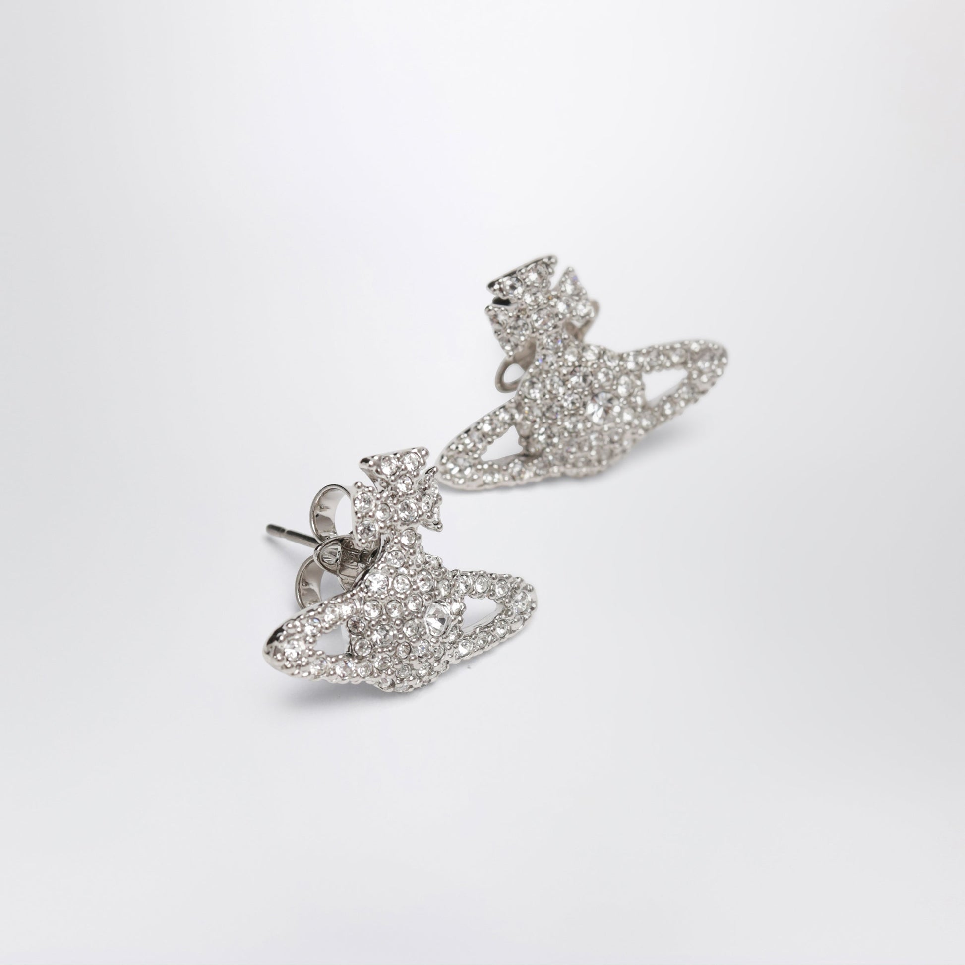 Vivienne Westwood Stud Earrings Grace Bas Relief With Crystals In Brass Women VIVIENNE WESTWOOD