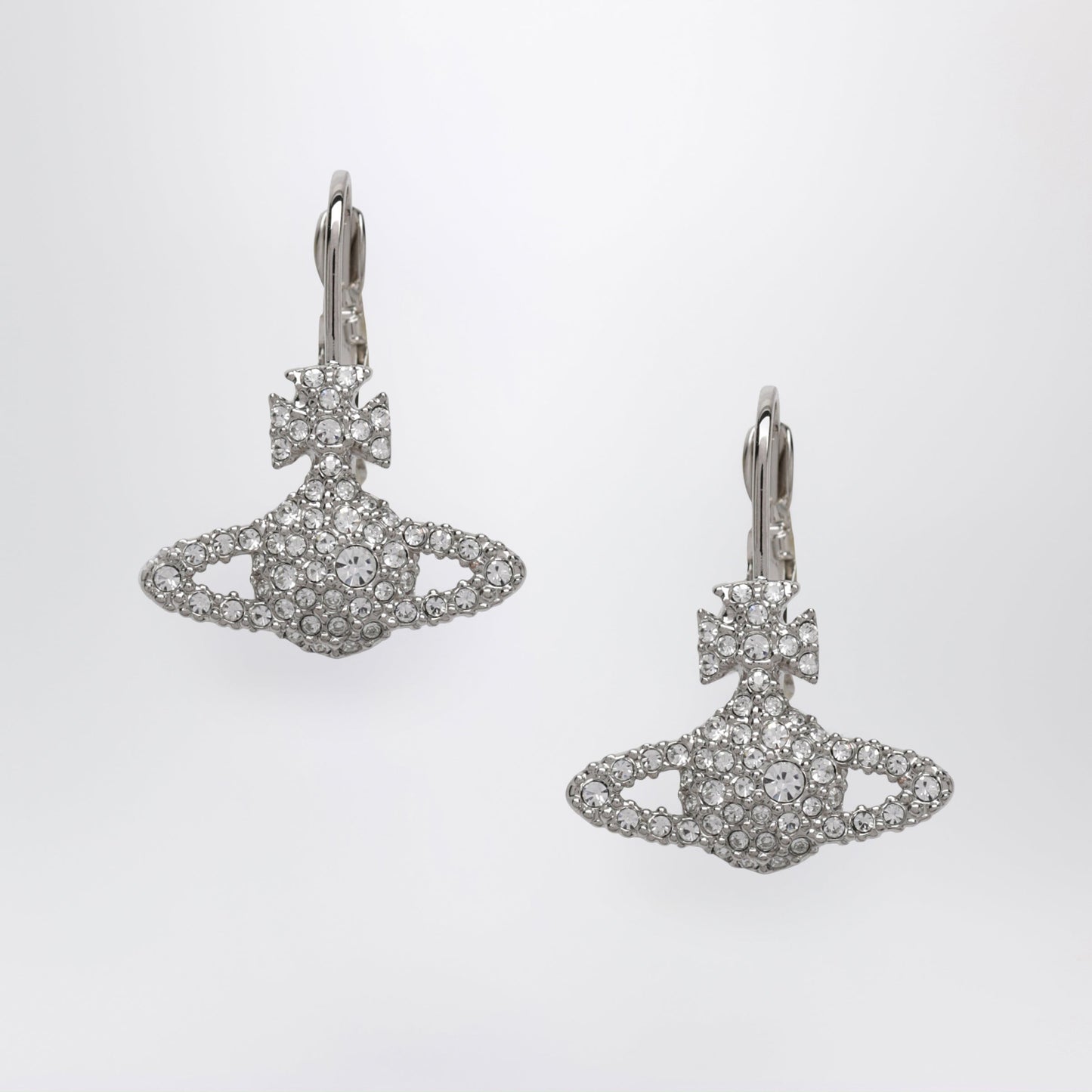 Vivienne Westwood Grace Bas Relief Earrings In Platinum Brass With Crystals Women VIVIENNE WESTWOOD