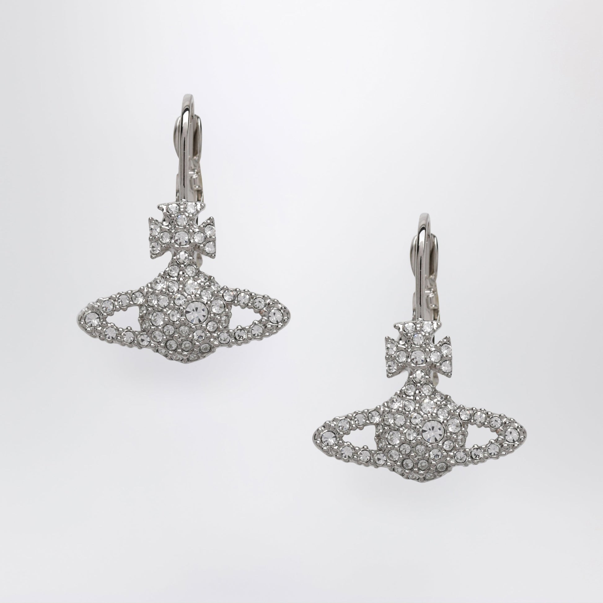 Vivienne Westwood Grace Bas Relief Earrings In Platinum Brass With Crystals Women VIVIENNE WESTWOOD