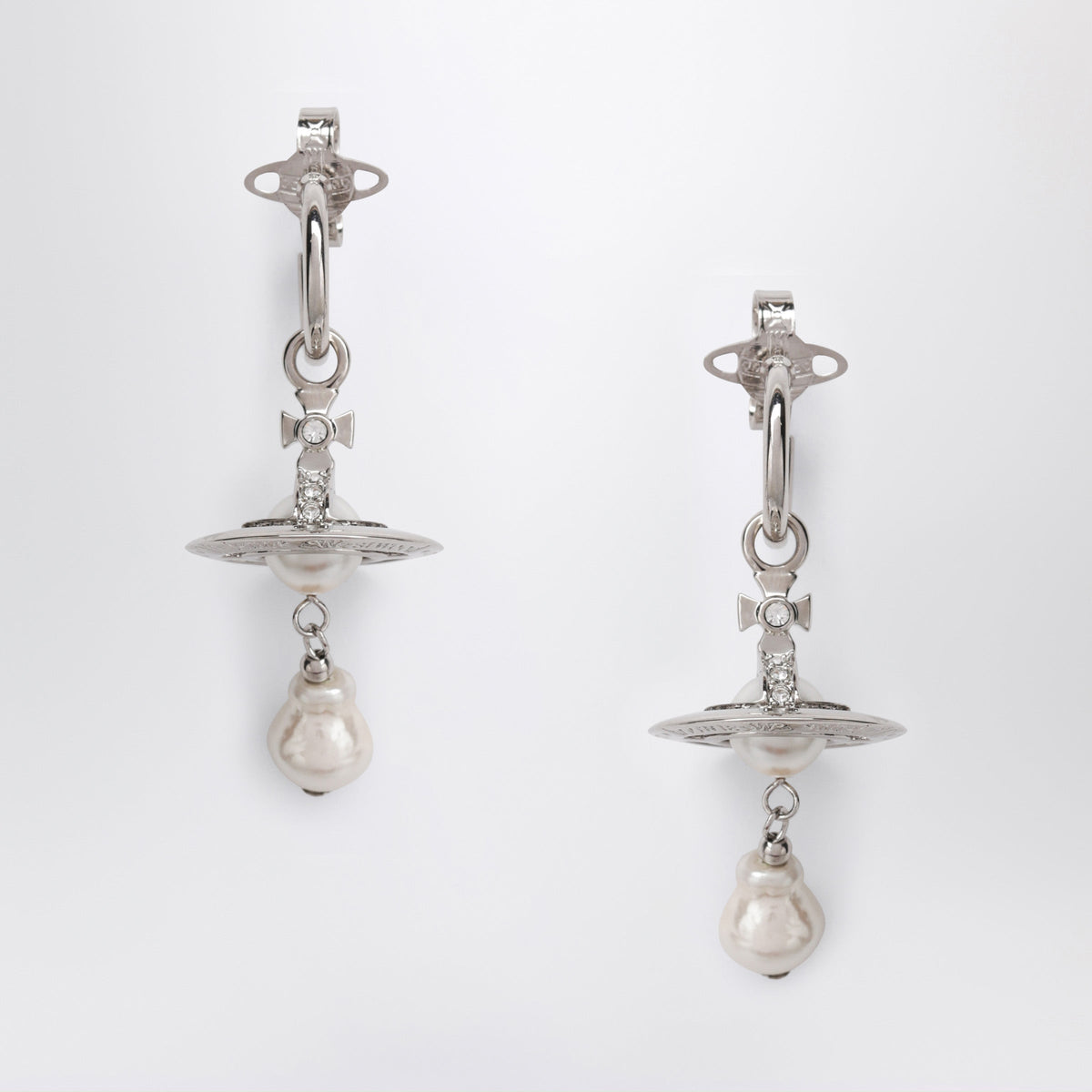 Vivienne Westwood Platinum Pearl Stud Earrings Women VIVIENNE WESTWOOD
