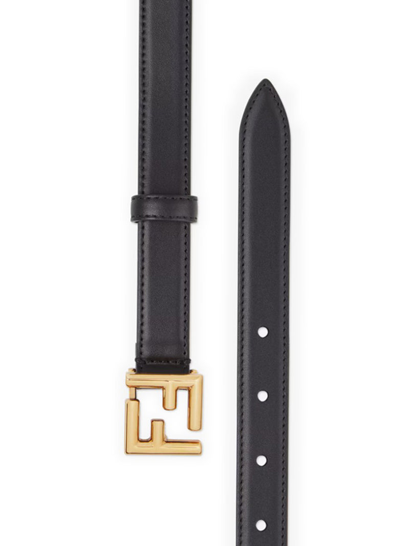 Fendi Women Ff Black Leather Belt FENDI