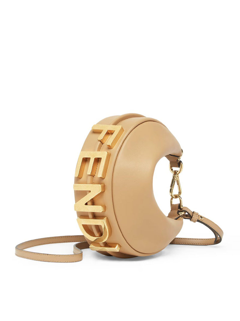 Fendi Women Fendigraphy Mini In Honey Leather FENDI