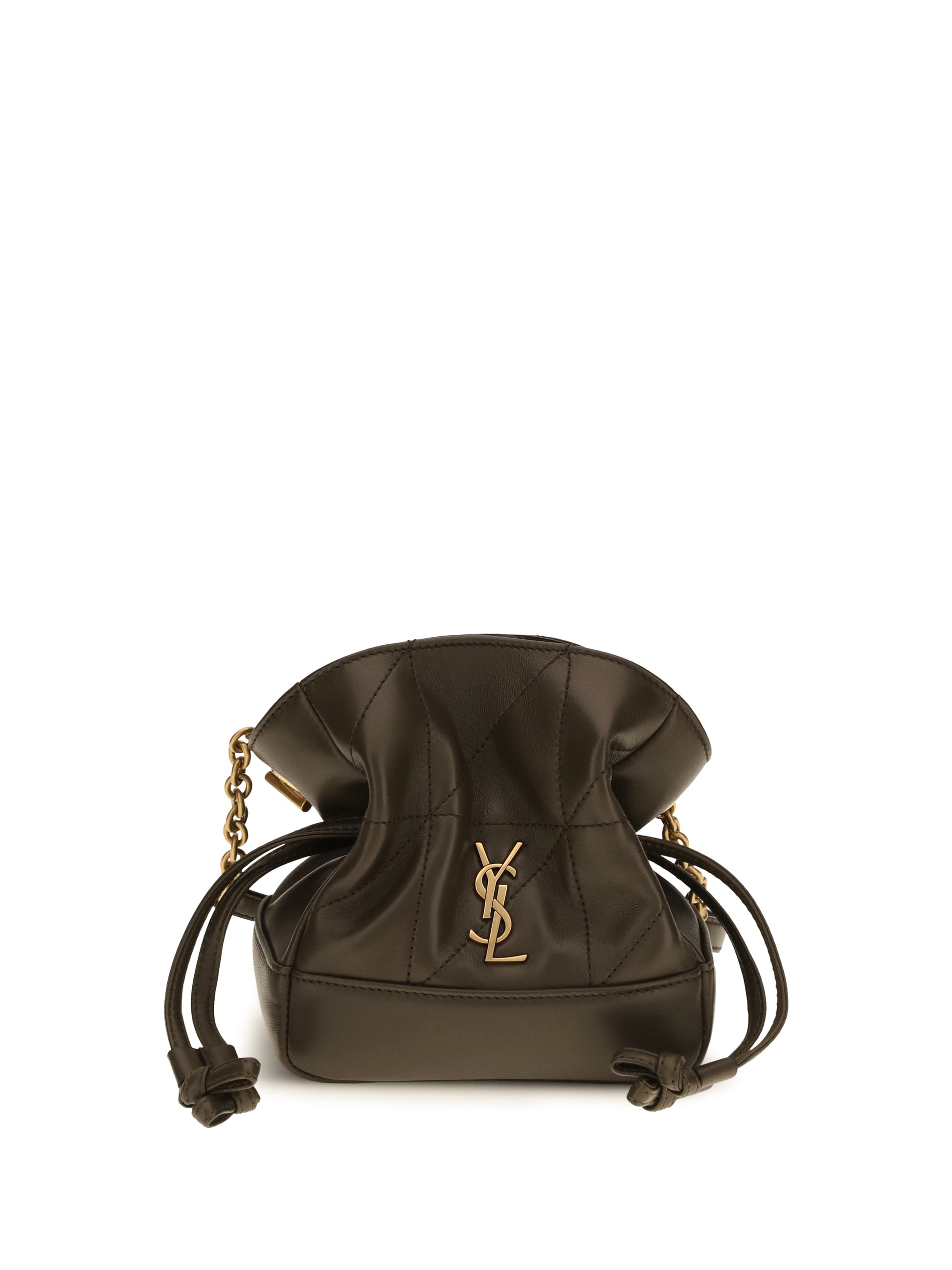 Saint Laurent Women Jamie Mini Leather Clutch Bag SAINT LAURENT