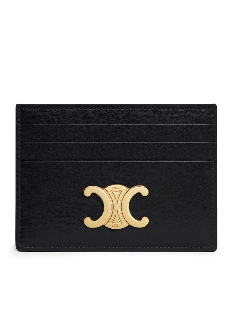 Celine Women Triomphe Card Holder In Polished Calfskin CELINE