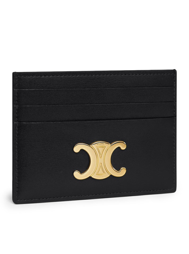 Celine Women Triomphe Card Holder In Polished Calfskin CELINE
