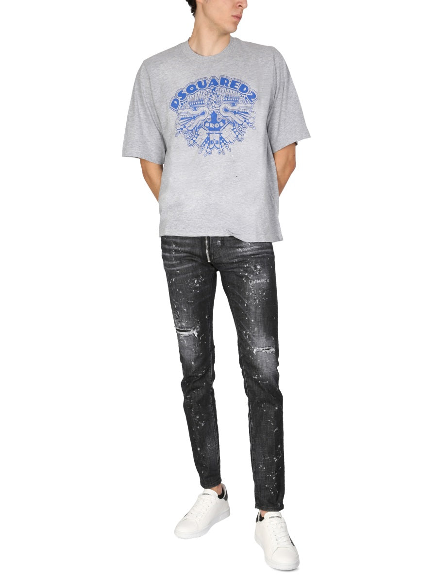 Dsquared Men Dragon Bros Football T-Shirt DSQUARED2